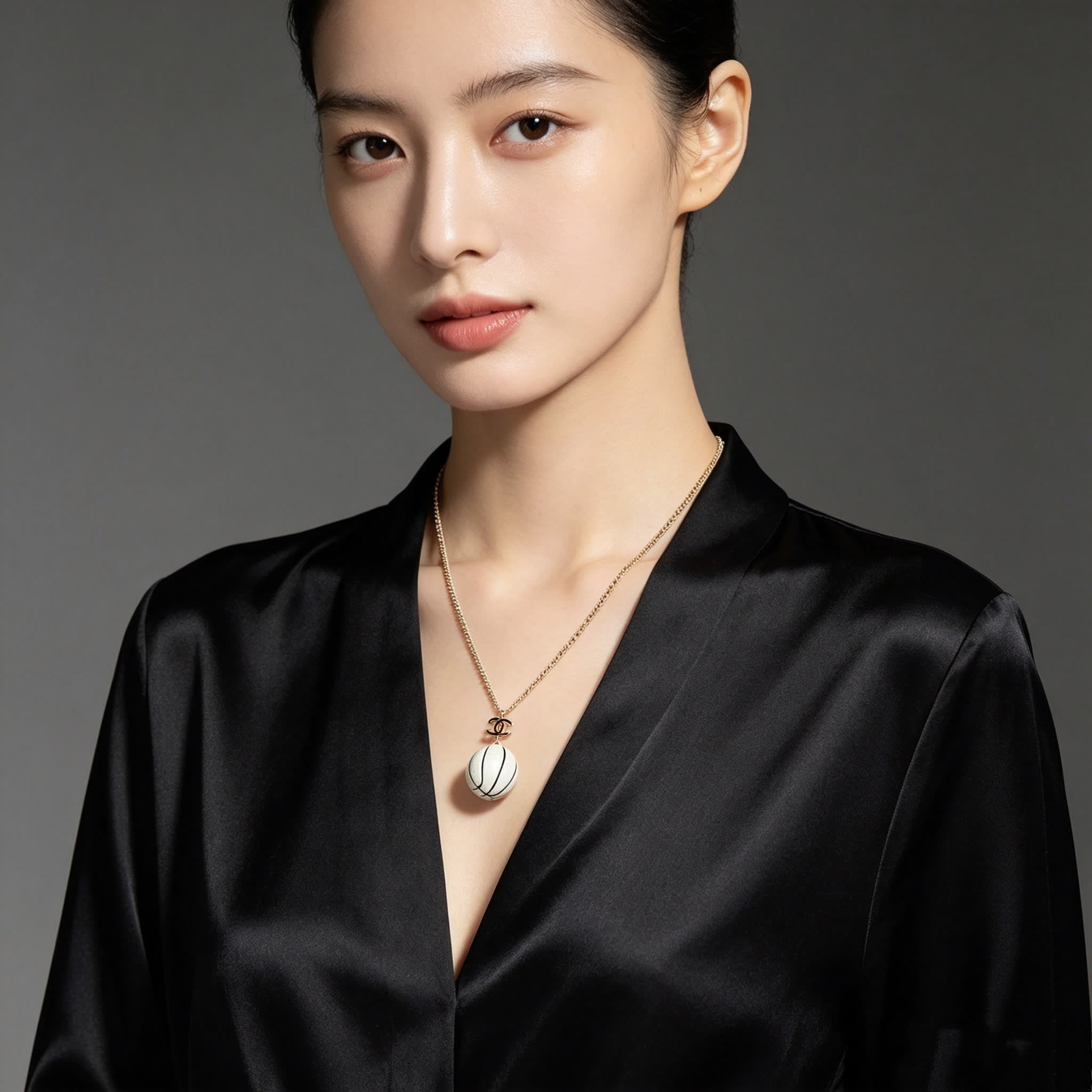 Chanel Tennis Ball Pendant Necklace