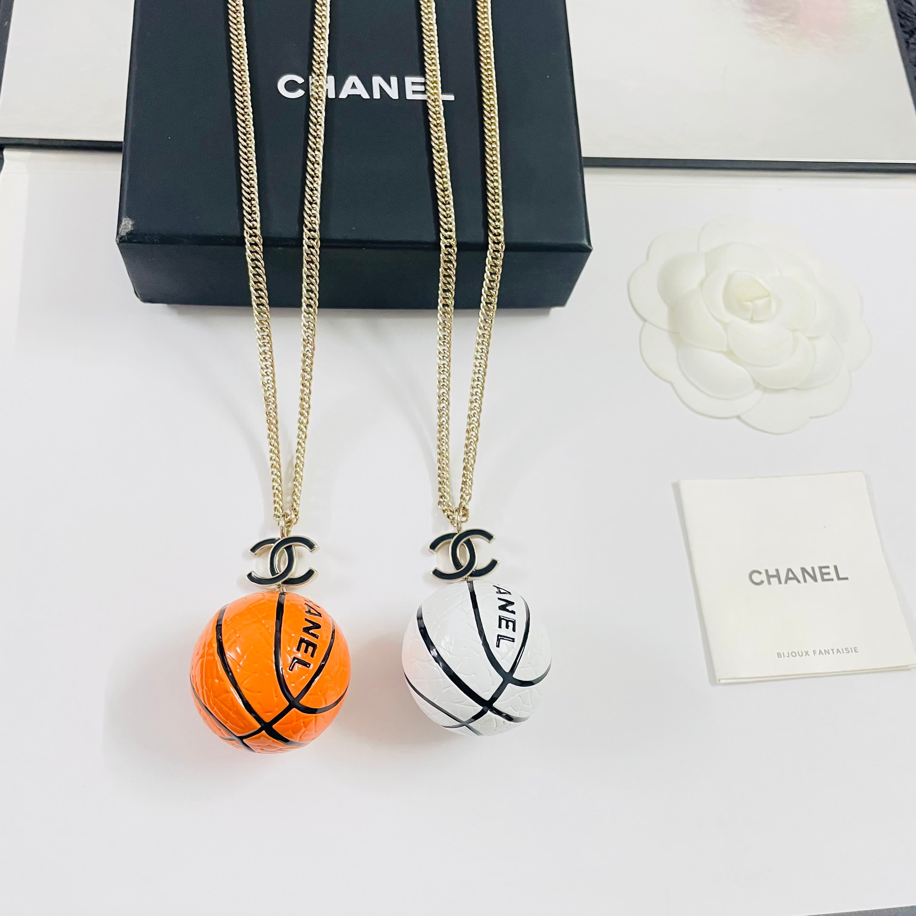 Chanel Tennis Ball Pendant Necklace