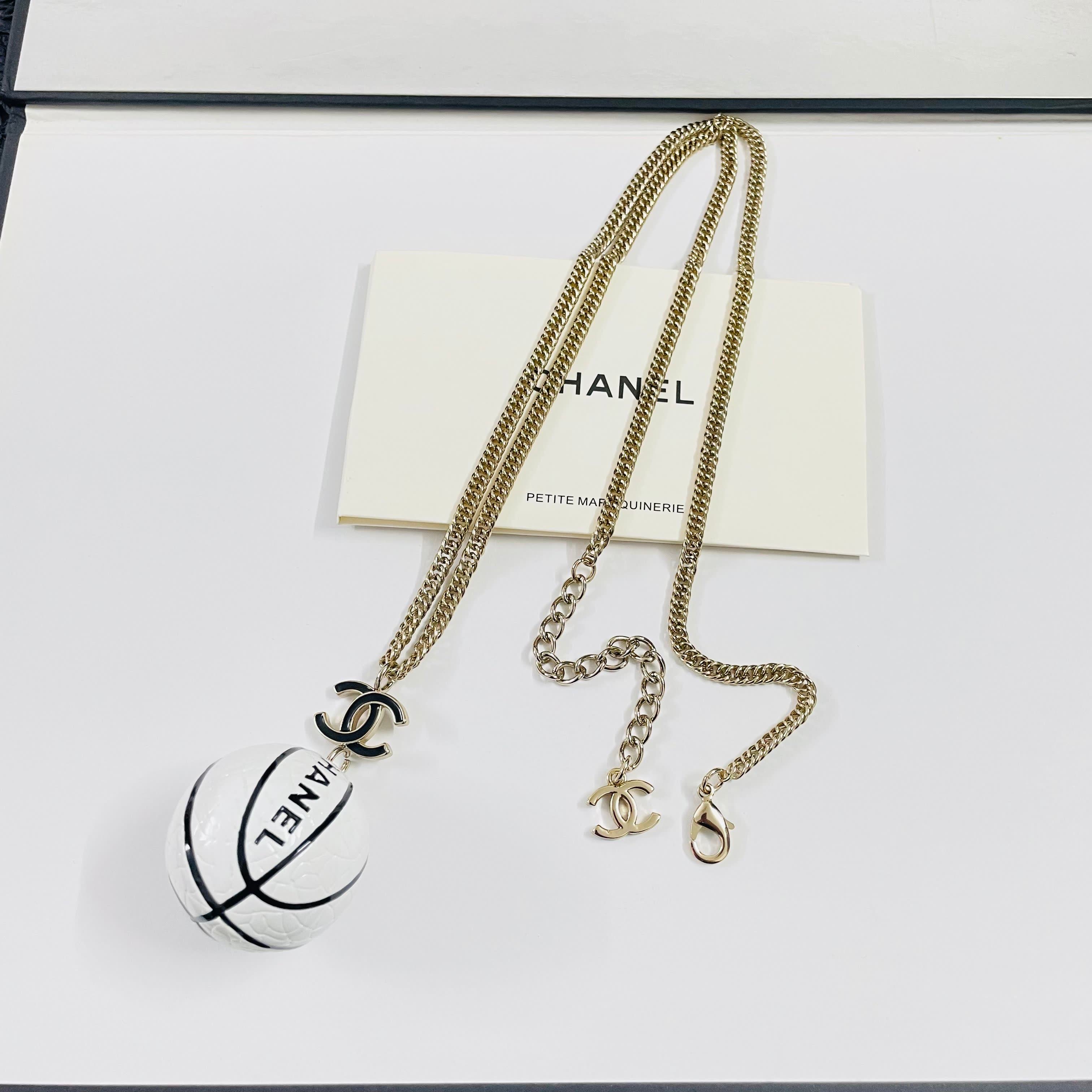 Chanel Tennis Ball Pendant Necklace