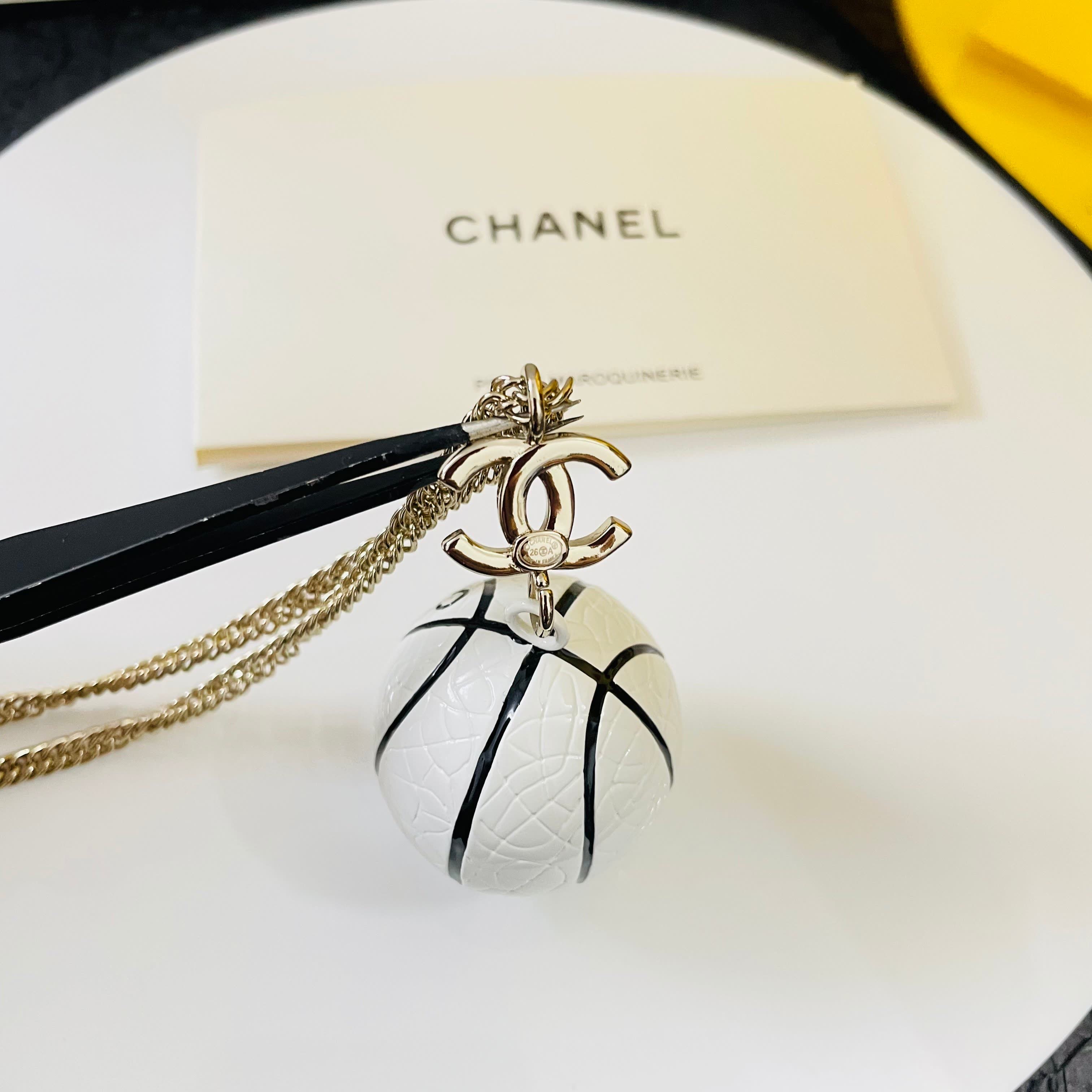 Chanel Tennis Ball Pendant Necklace