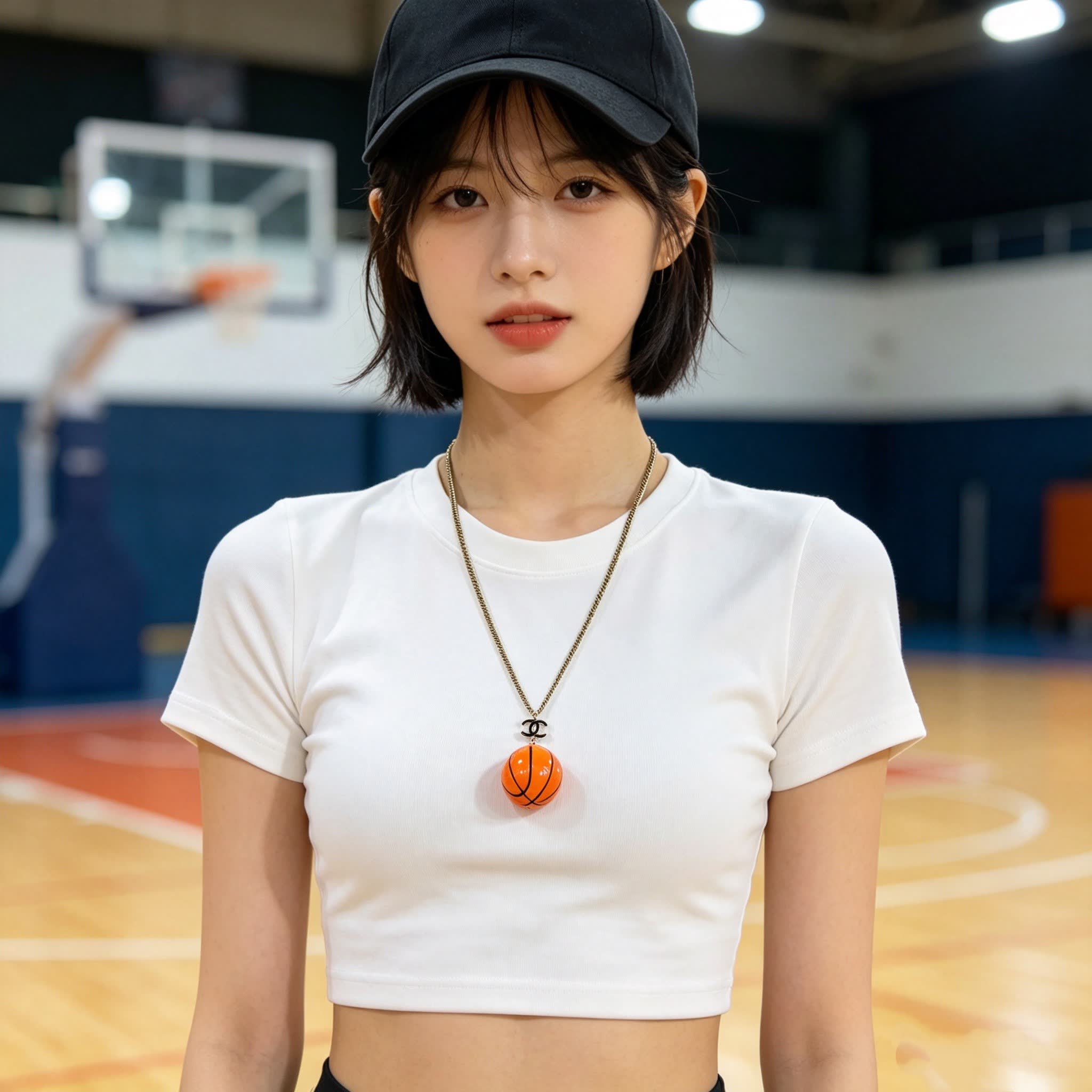 Chanel Basketball Pendant Necklace