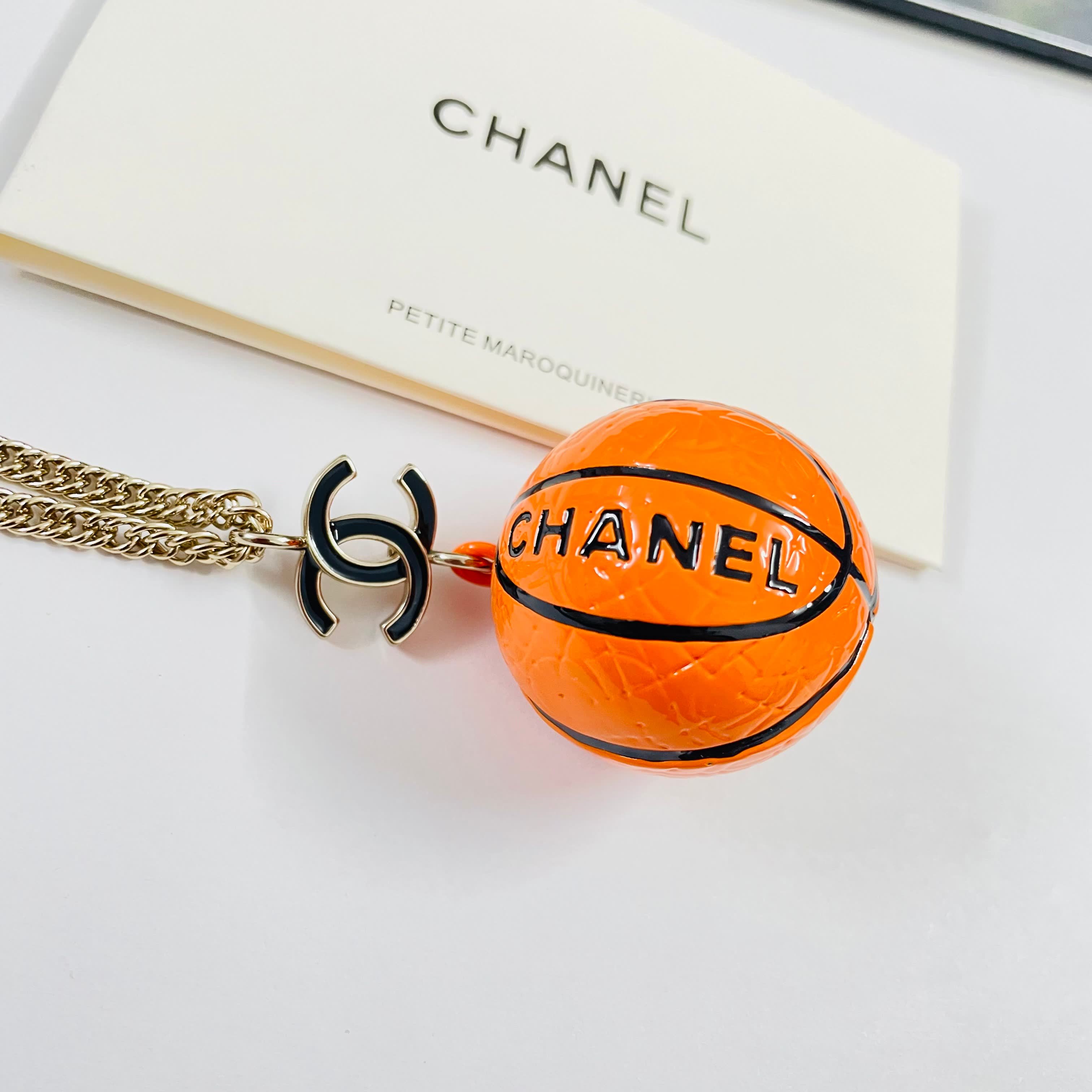 Chanel Basketball Pendant Necklace