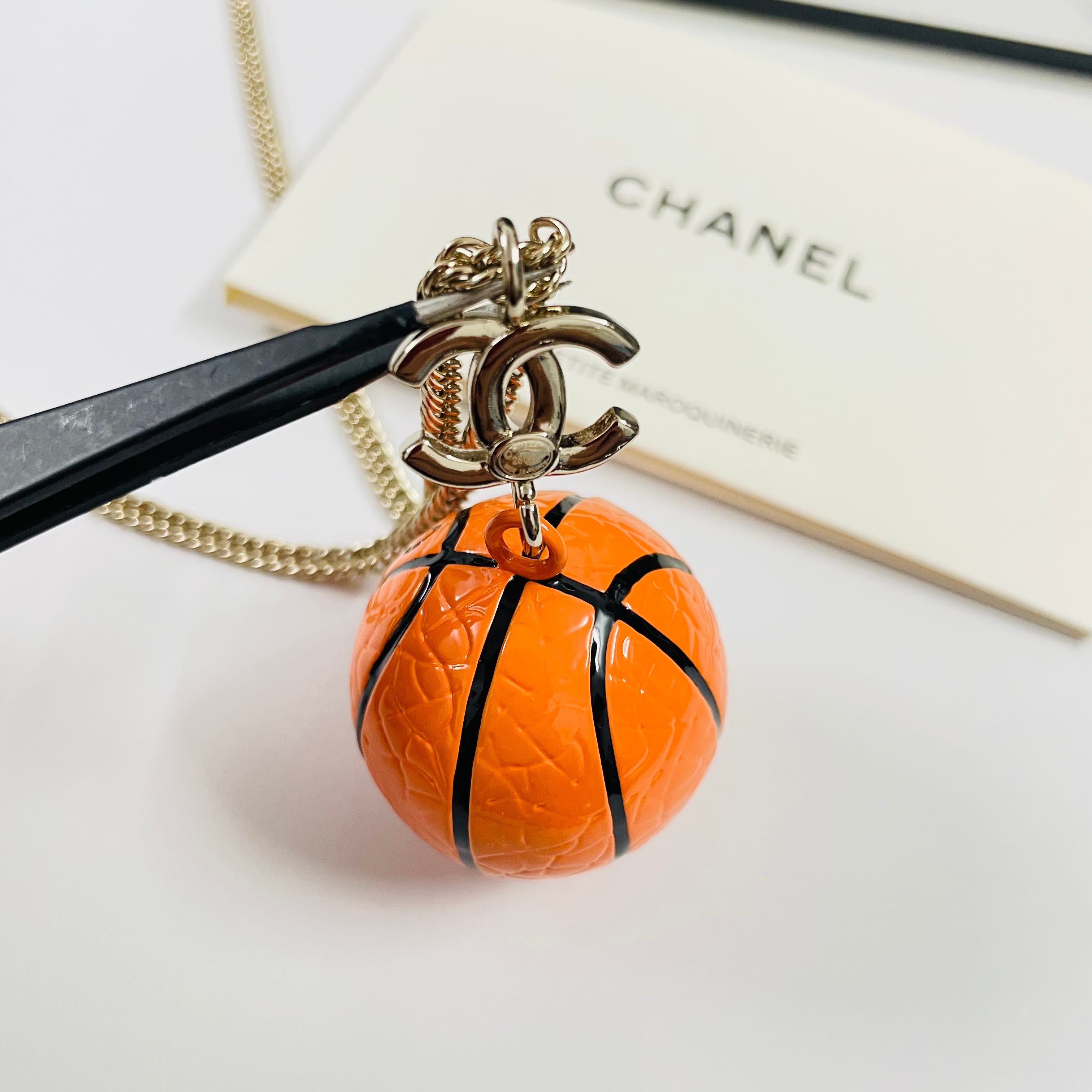 Chanel Basketball Pendant Necklace
