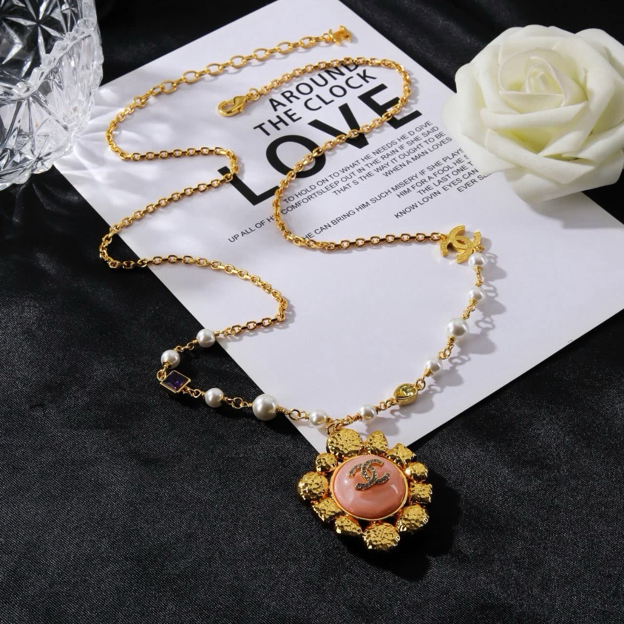 Chanel Multicolored Gemstone and Pearl Necklace