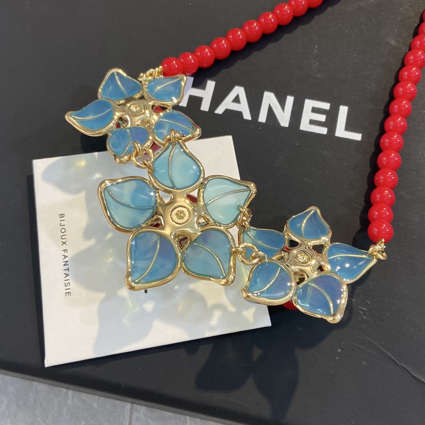Chanel Beaded Flower Necklace