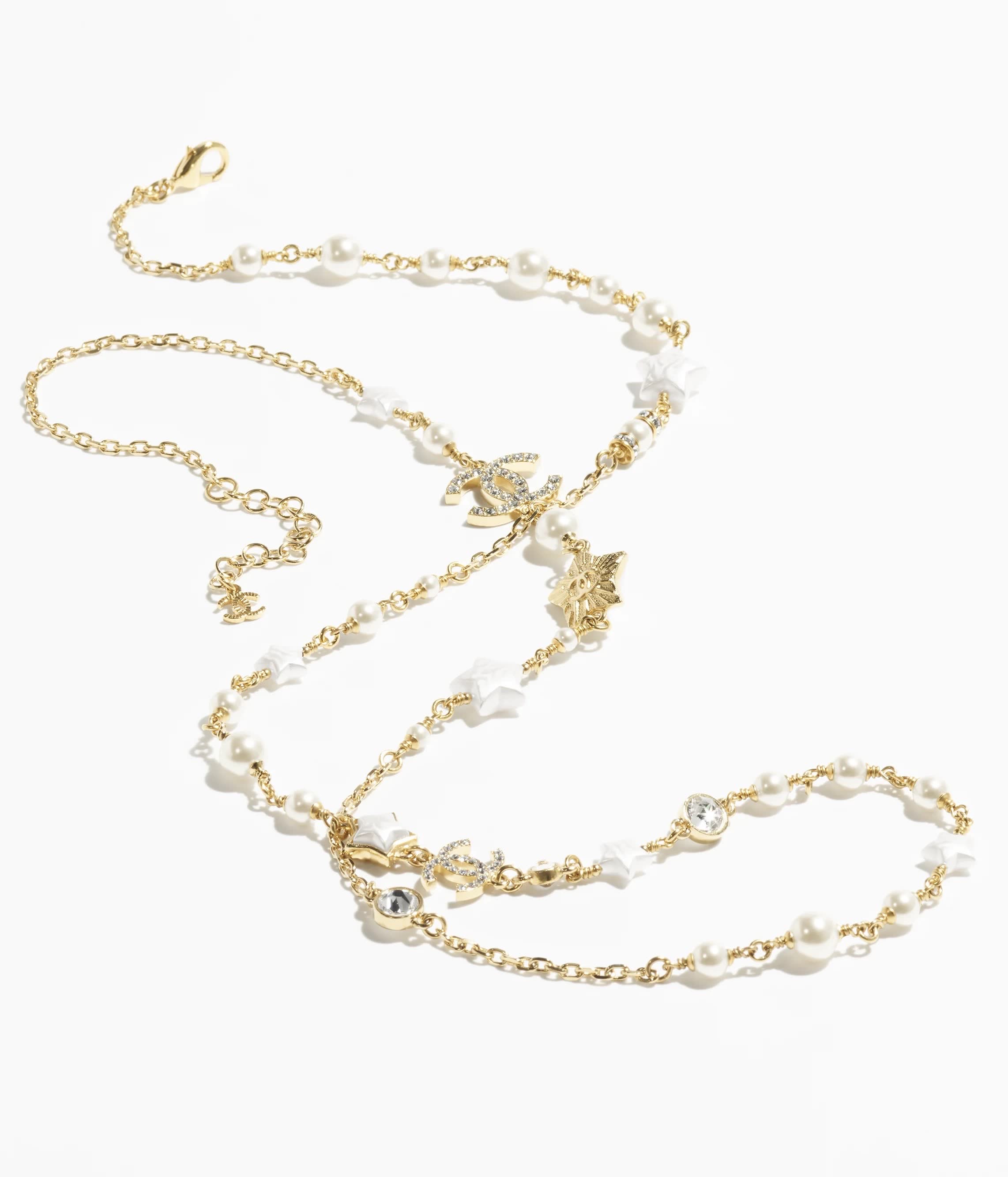 Chanel Pearl and Star Charm Necklace