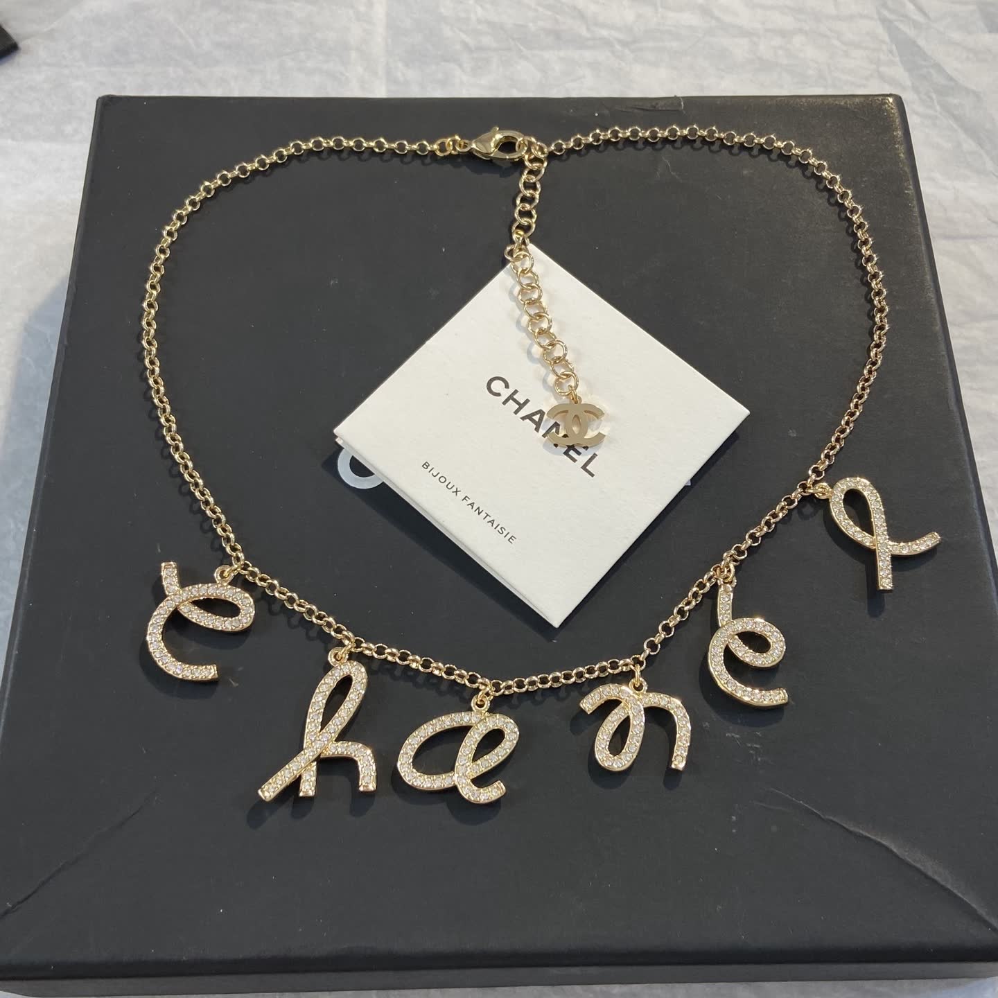 Chanel Necklace - CC Logo with Letter Charms