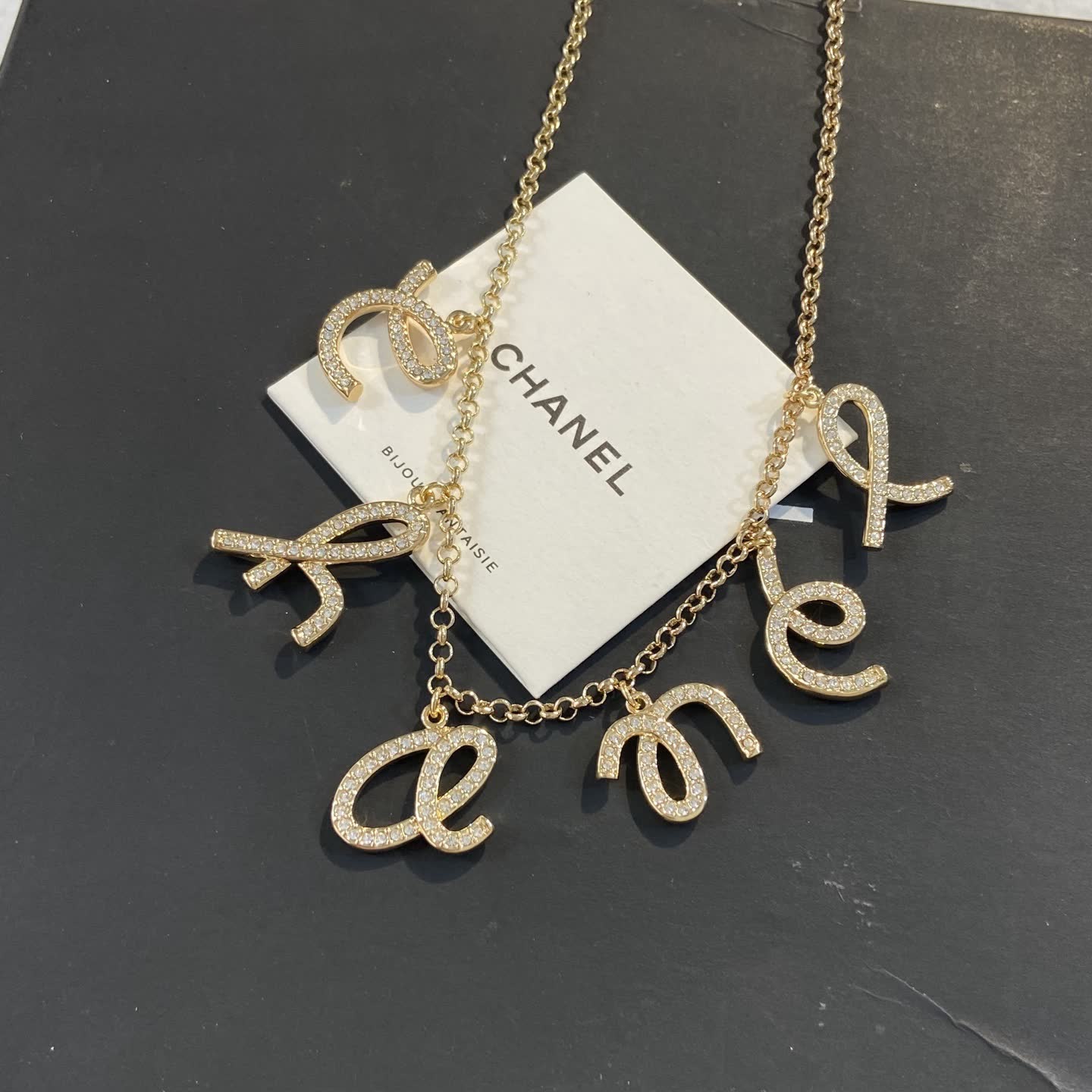 Chanel Necklace - CC Logo with Letter Charms