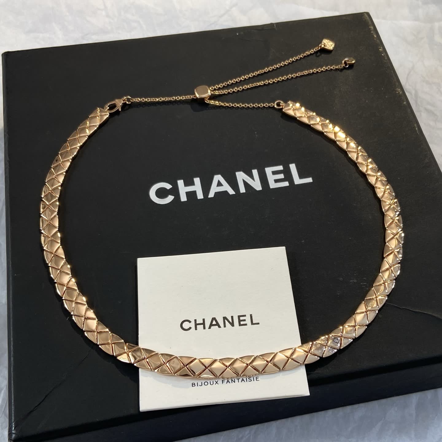 Chanel Gold Tone Collar Necklace-XX1095