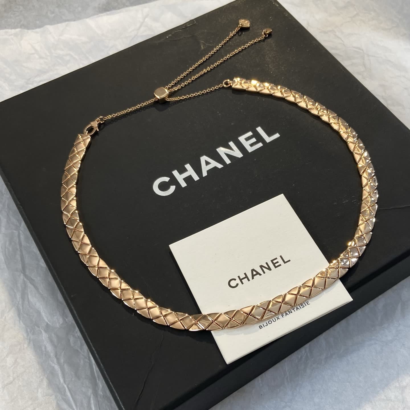 Chanel Gold Tone Collar Necklace-XX1095