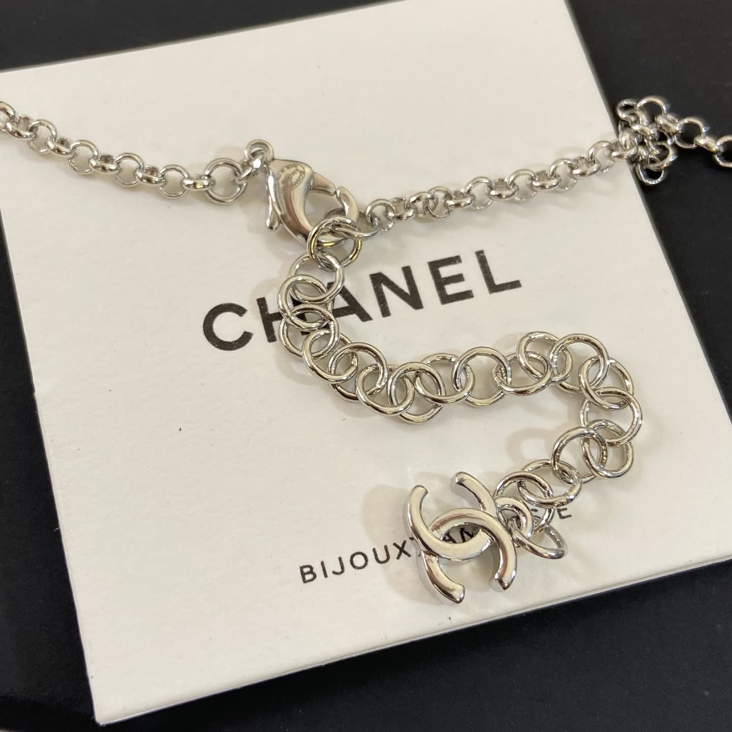 Chanel Pearl and Metal Link Necklace-XX1262