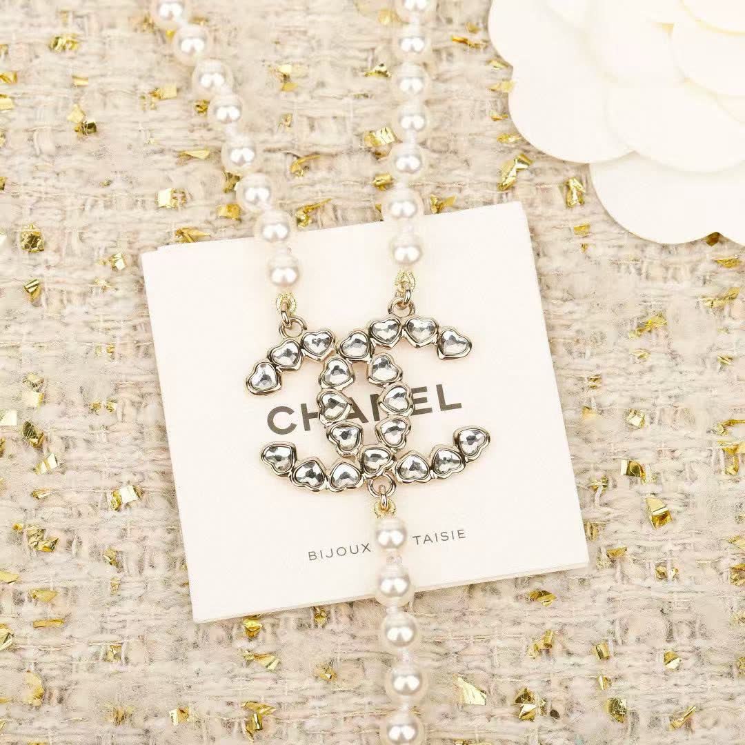 Chanel Pearl Necklace with CC Charm