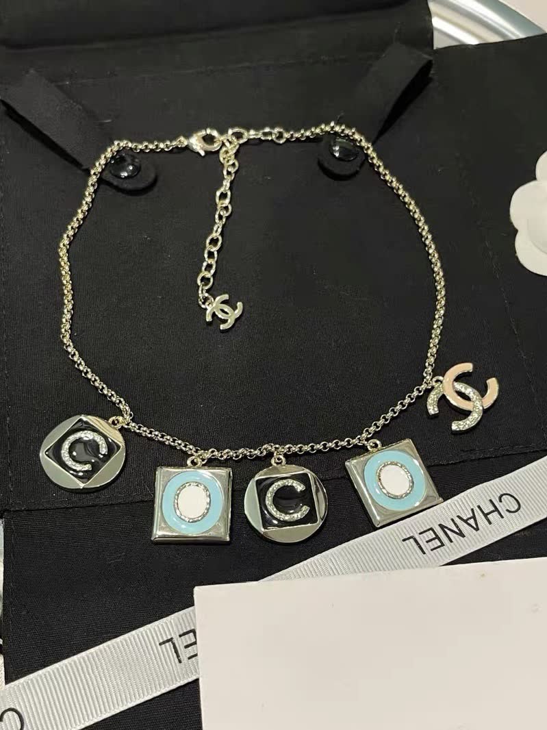Chanel Charm Necklace with Blue and Black 'C' Charms