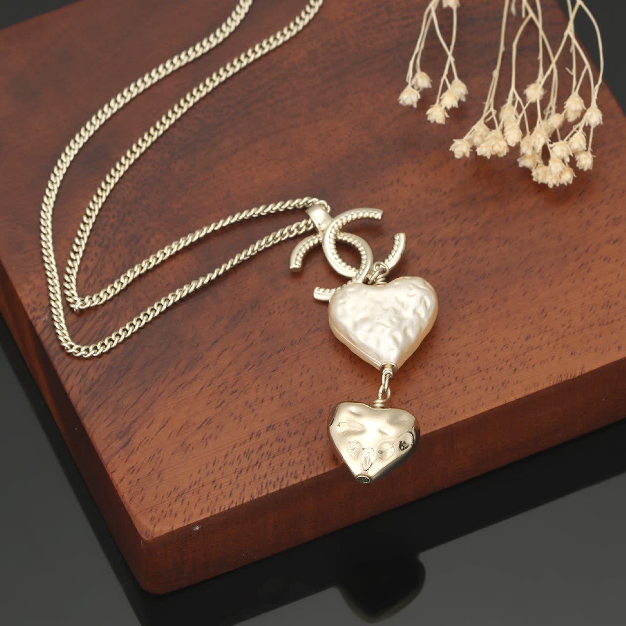 Chanel CC Heart Pendant Necklace