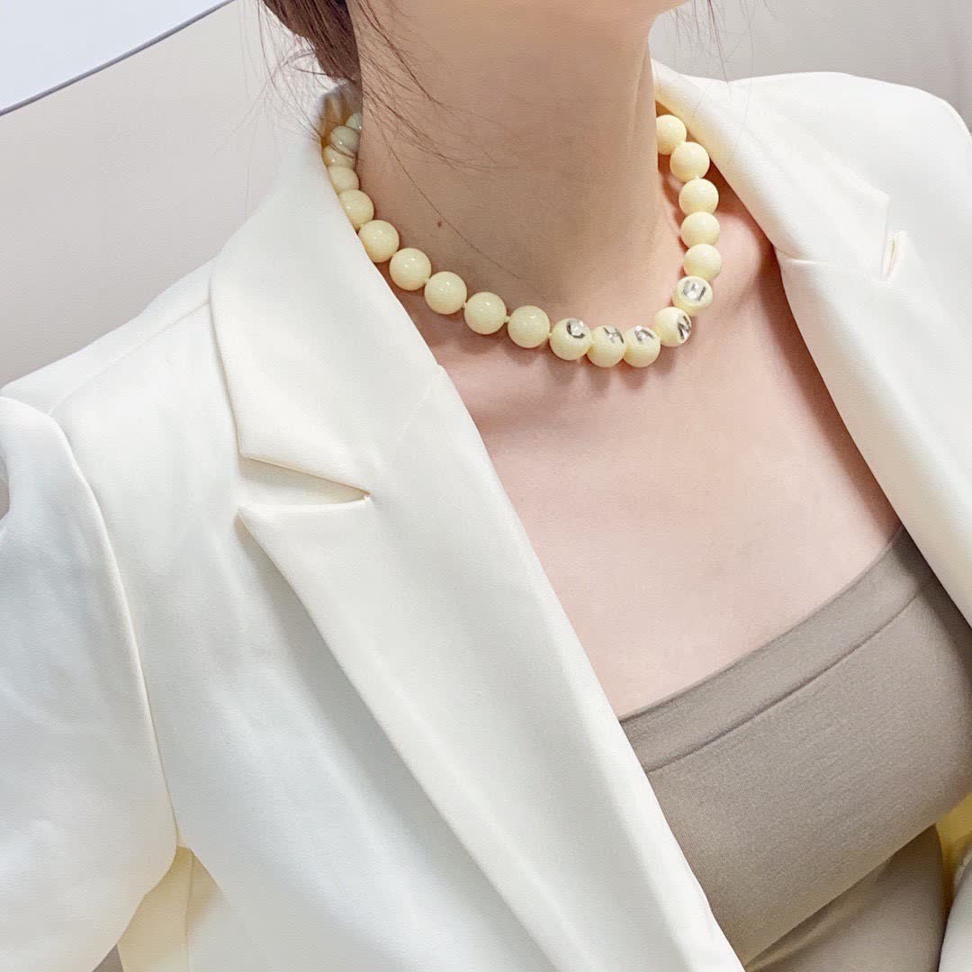 Chanel Beaded Necklace with Crystal Accents