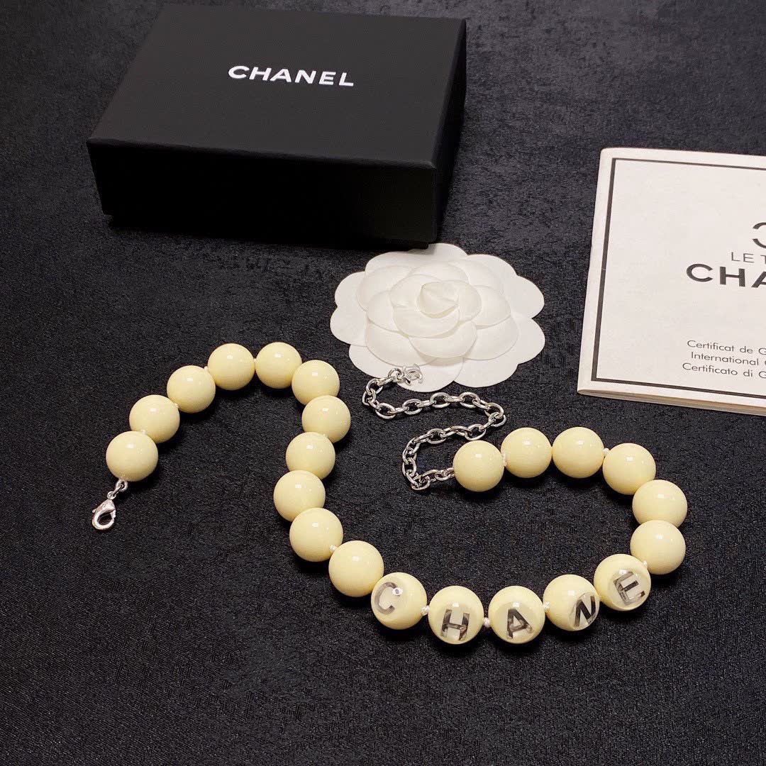 Chanel Beaded Necklace with Crystal Accents