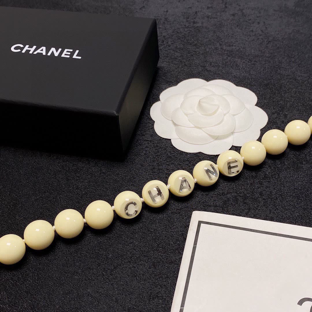Chanel Beaded Necklace with Crystal Accents