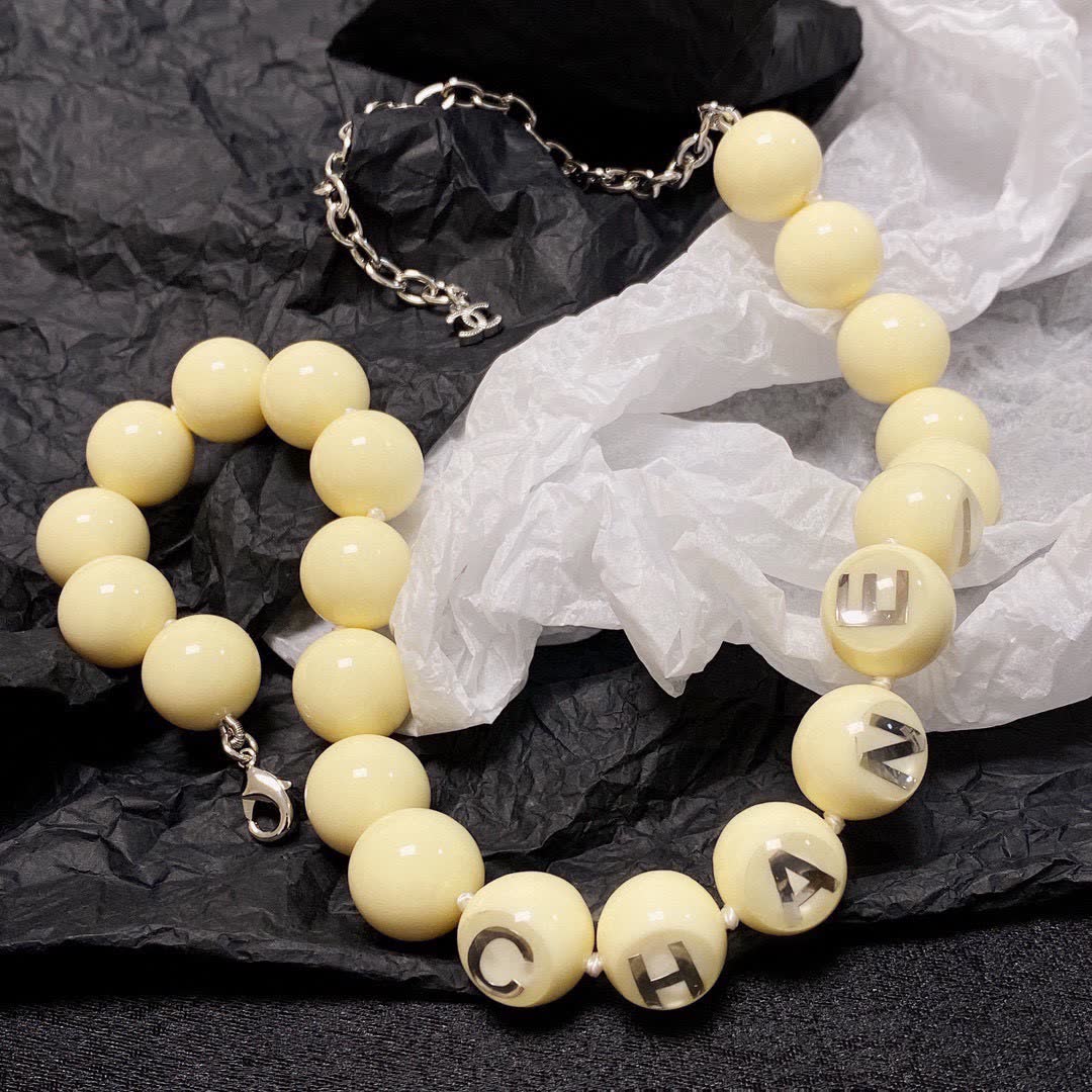 Chanel Beaded Necklace with Crystal Accents