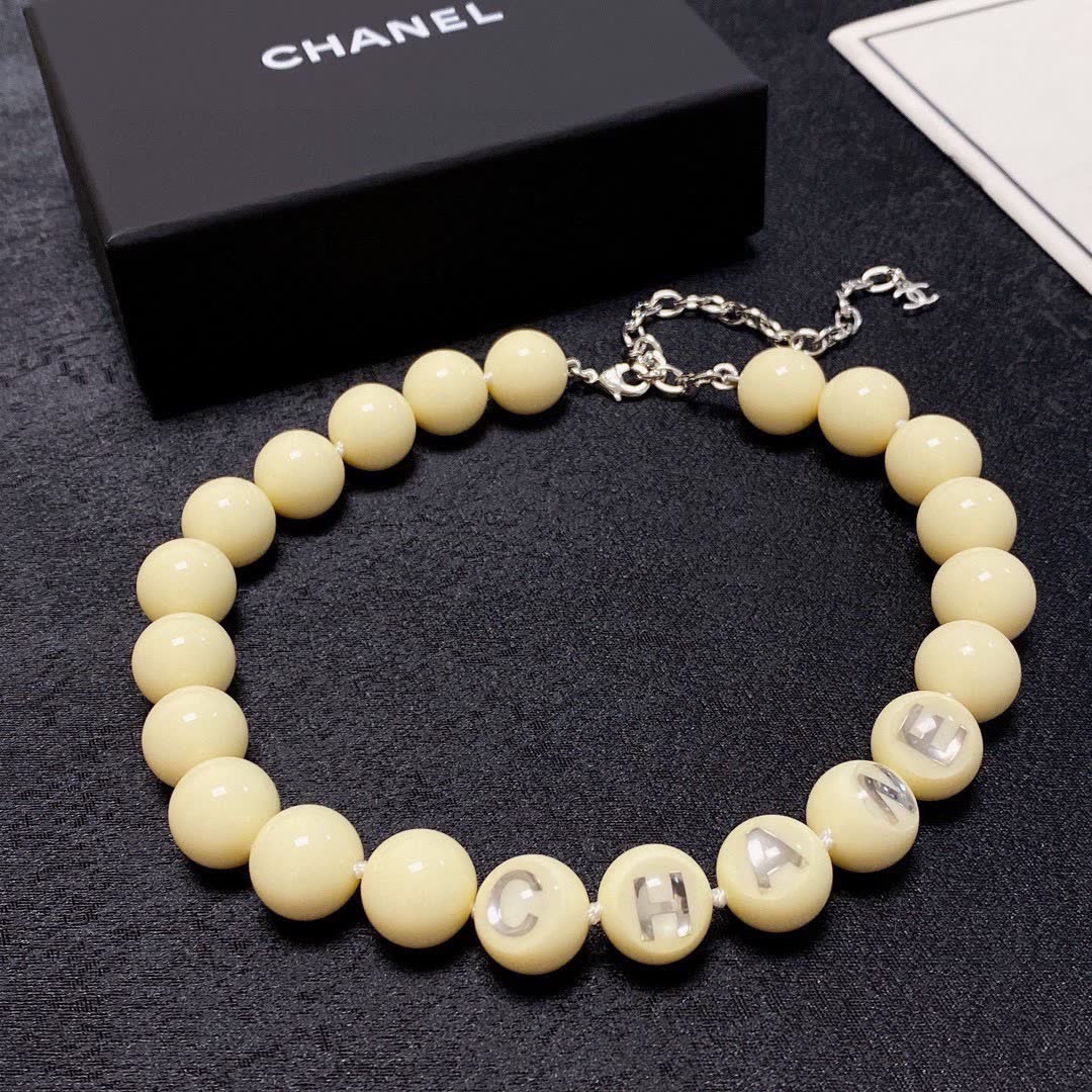 Chanel Beaded Necklace with Crystal Accents