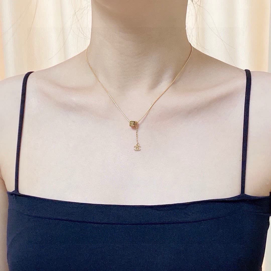 Chanel Gold Chain Necklace with CC Logo
