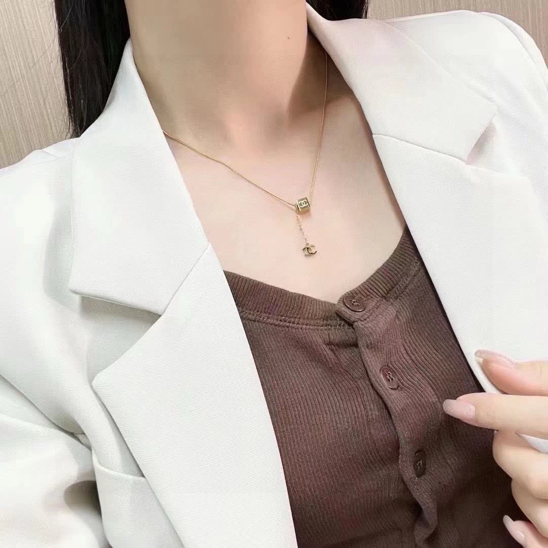 Chanel Gold Chain Necklace with CC Logo