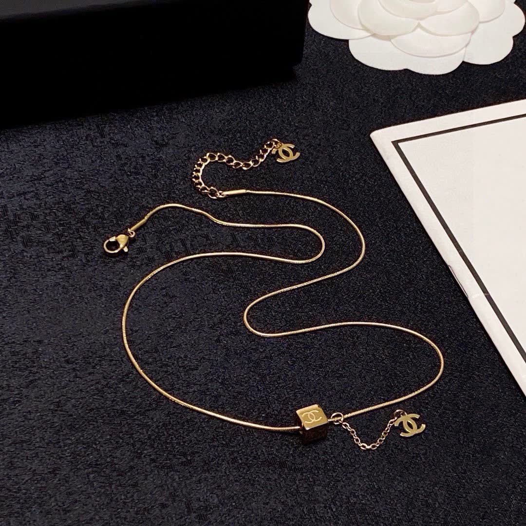 Chanel Gold Chain Necklace with CC Logo