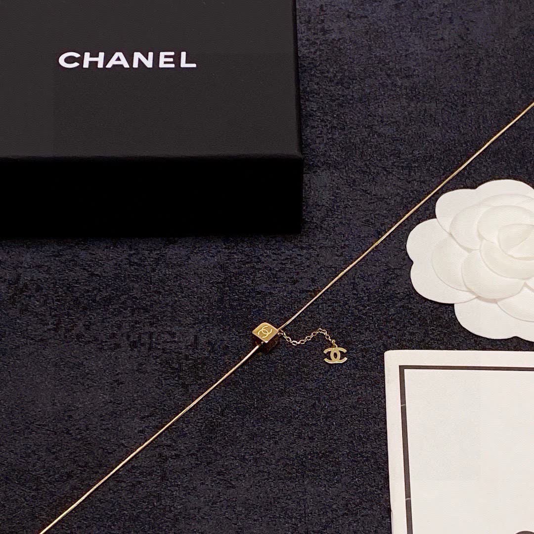 Chanel Gold Chain Necklace with CC Logo