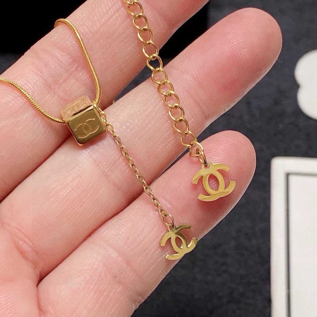 Chanel Gold Chain Necklace with CC Logo