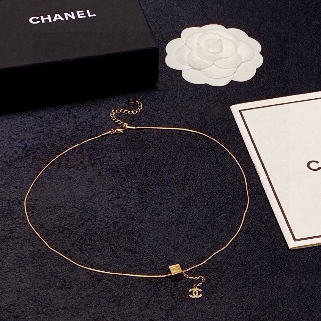 Chanel Gold Chain Necklace with CC Logo