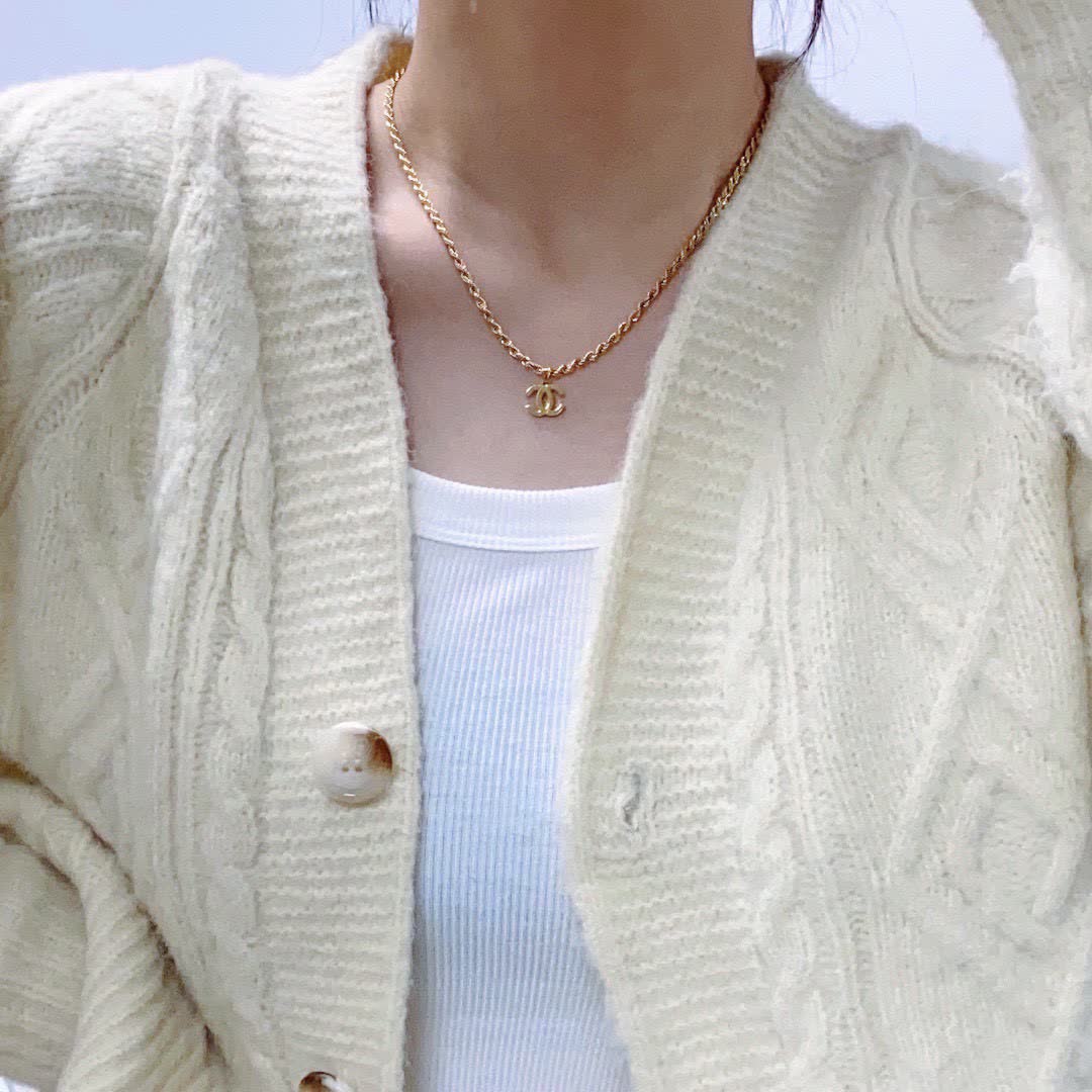 Chanel CC Logo Gold Chain Necklace