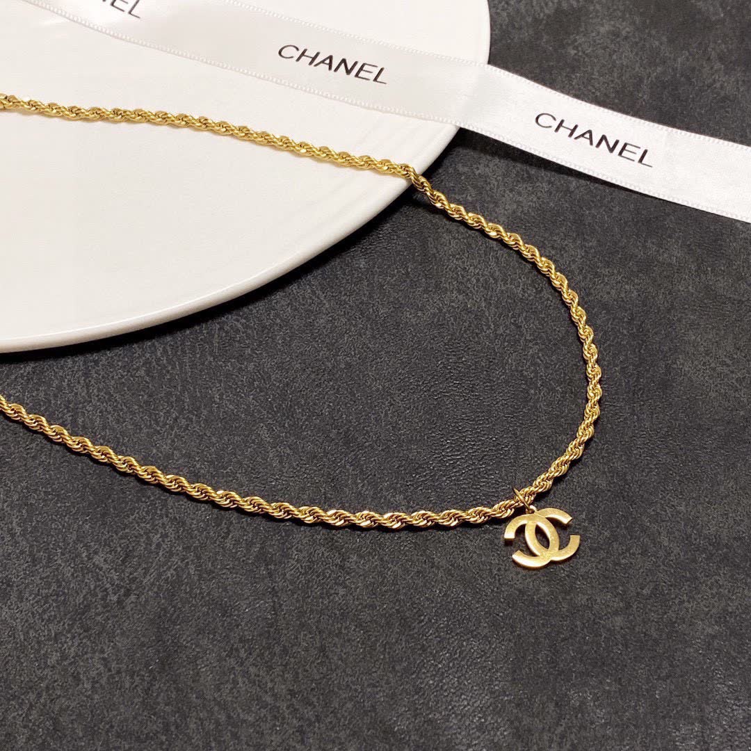Chanel CC Logo Gold Chain Necklace
