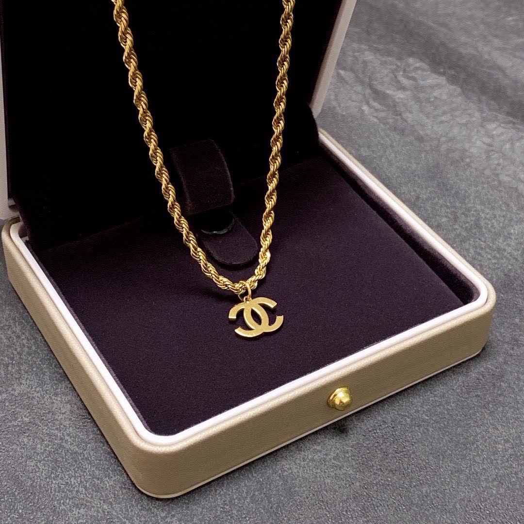 Chanel CC Logo Gold Chain Necklace