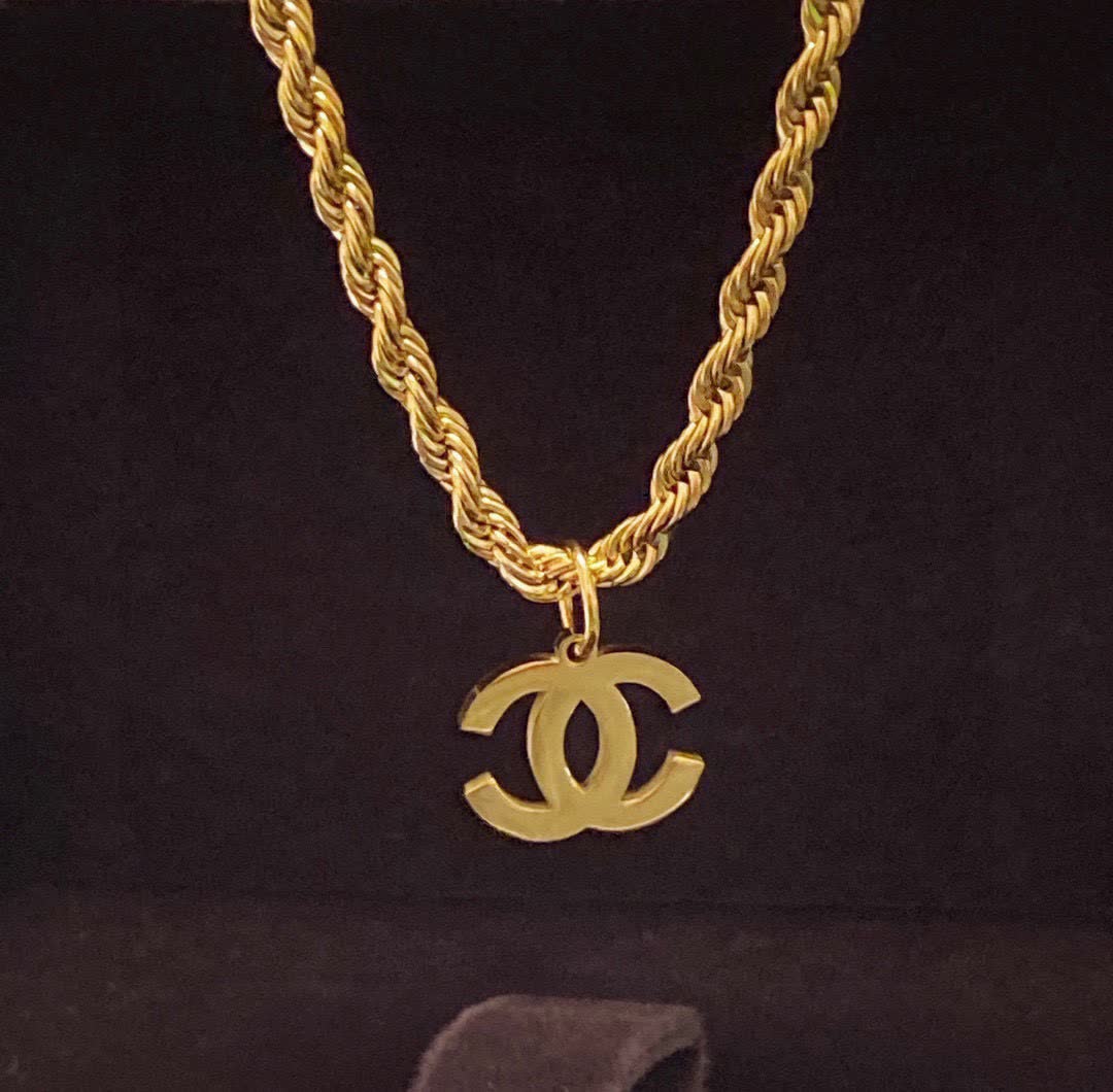 Chanel CC Logo Gold Chain Necklace