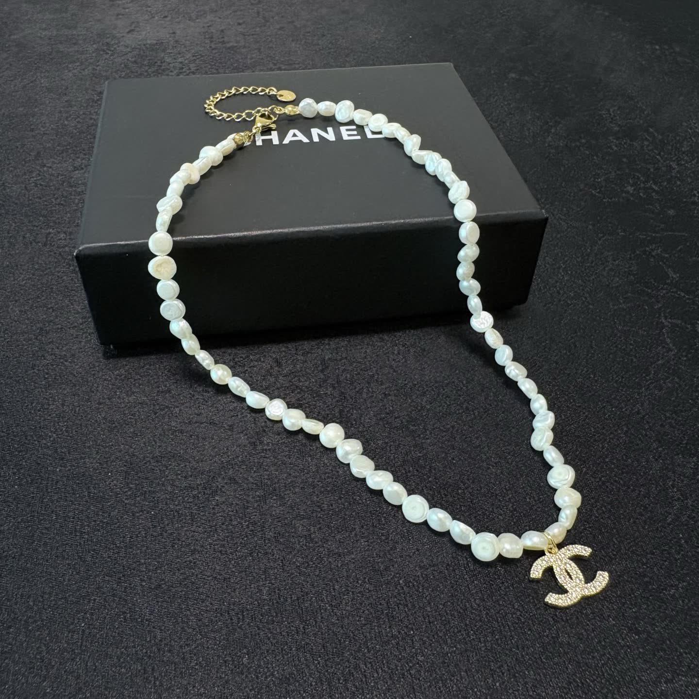 Chanel Pearl Necklace with CC Pendant