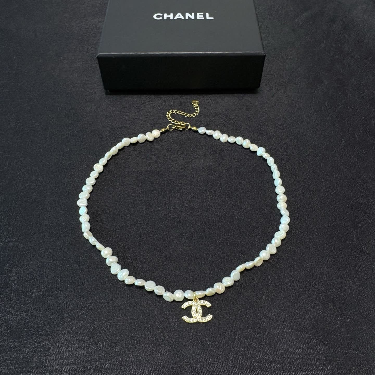 Chanel Pearl Necklace with CC Pendant