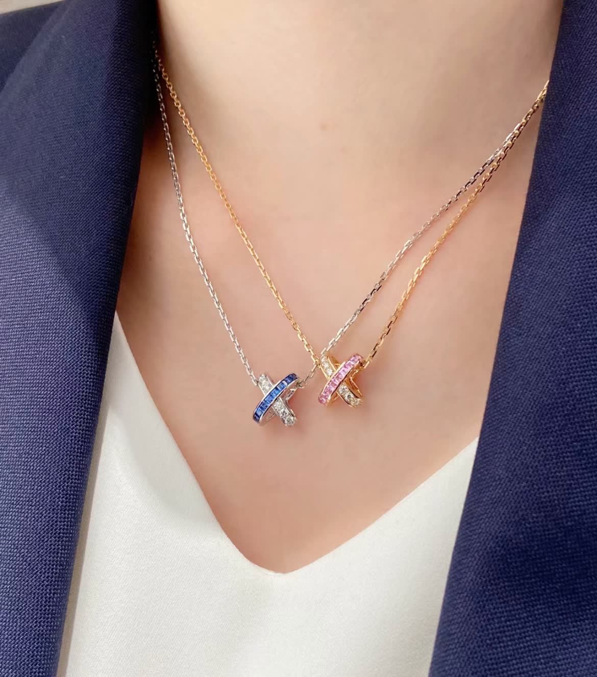 Chaumet Elegant Cross Pendant Necklace