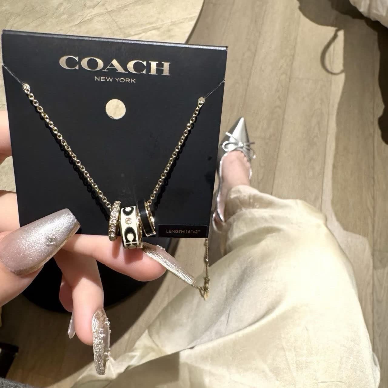 Coach Tiger's Eye Bead Necklace