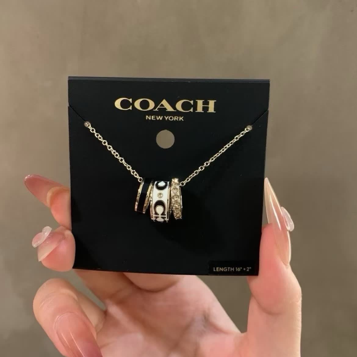 Coach Tiger's Eye Bead Necklace