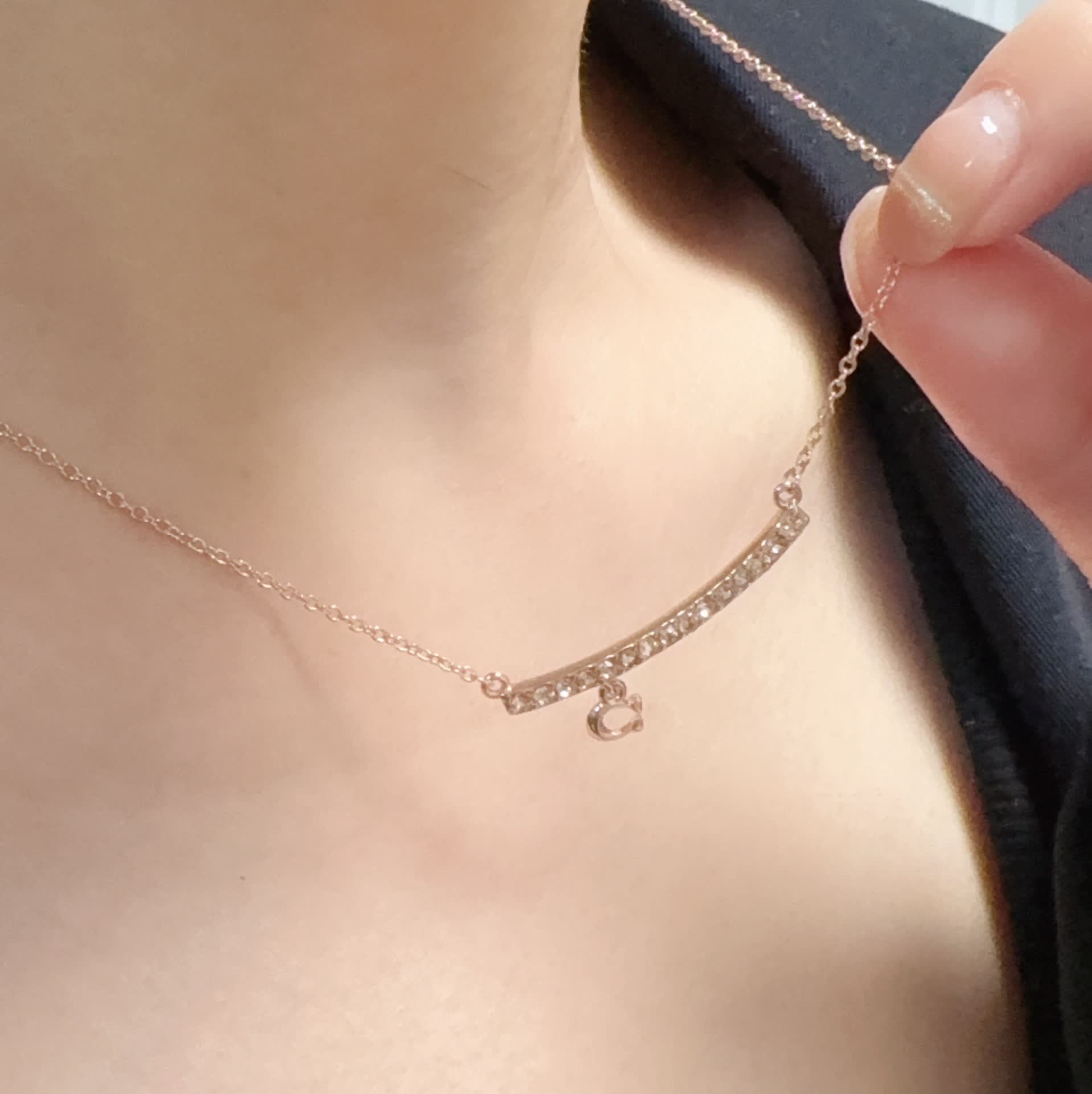 Chanel Diamond Bar Necklace Chanel Diamond Bar Necklace