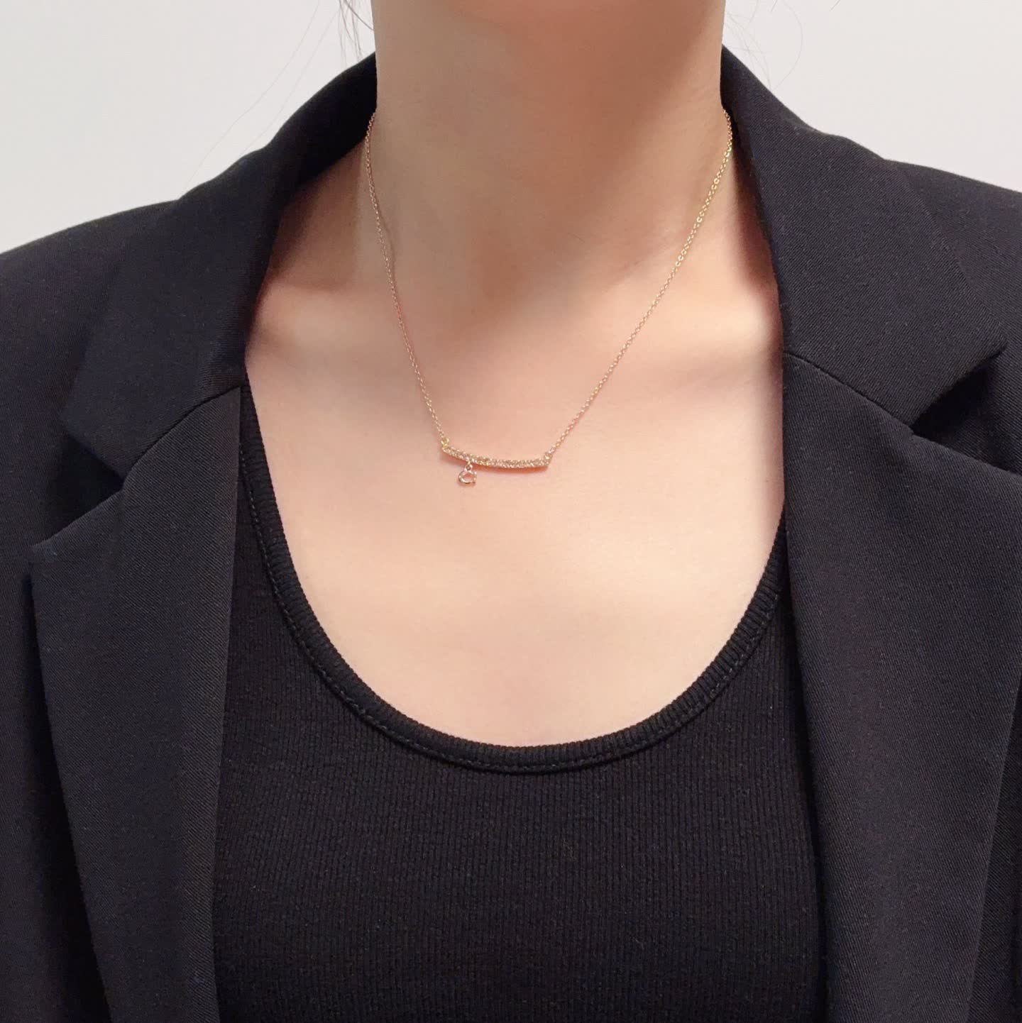 Chanel Diamond Bar Necklace