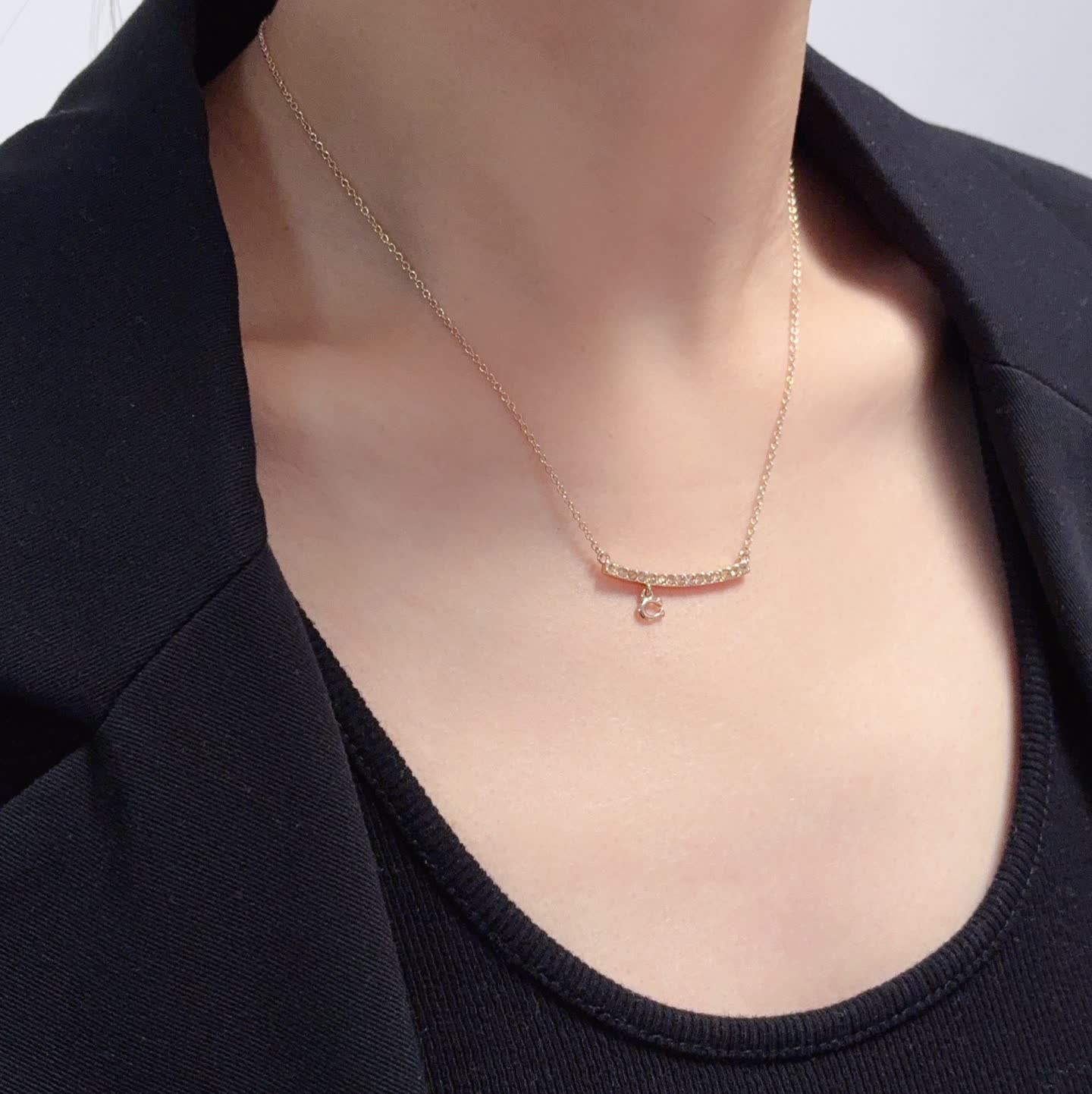 Chanel Diamond Bar Necklace