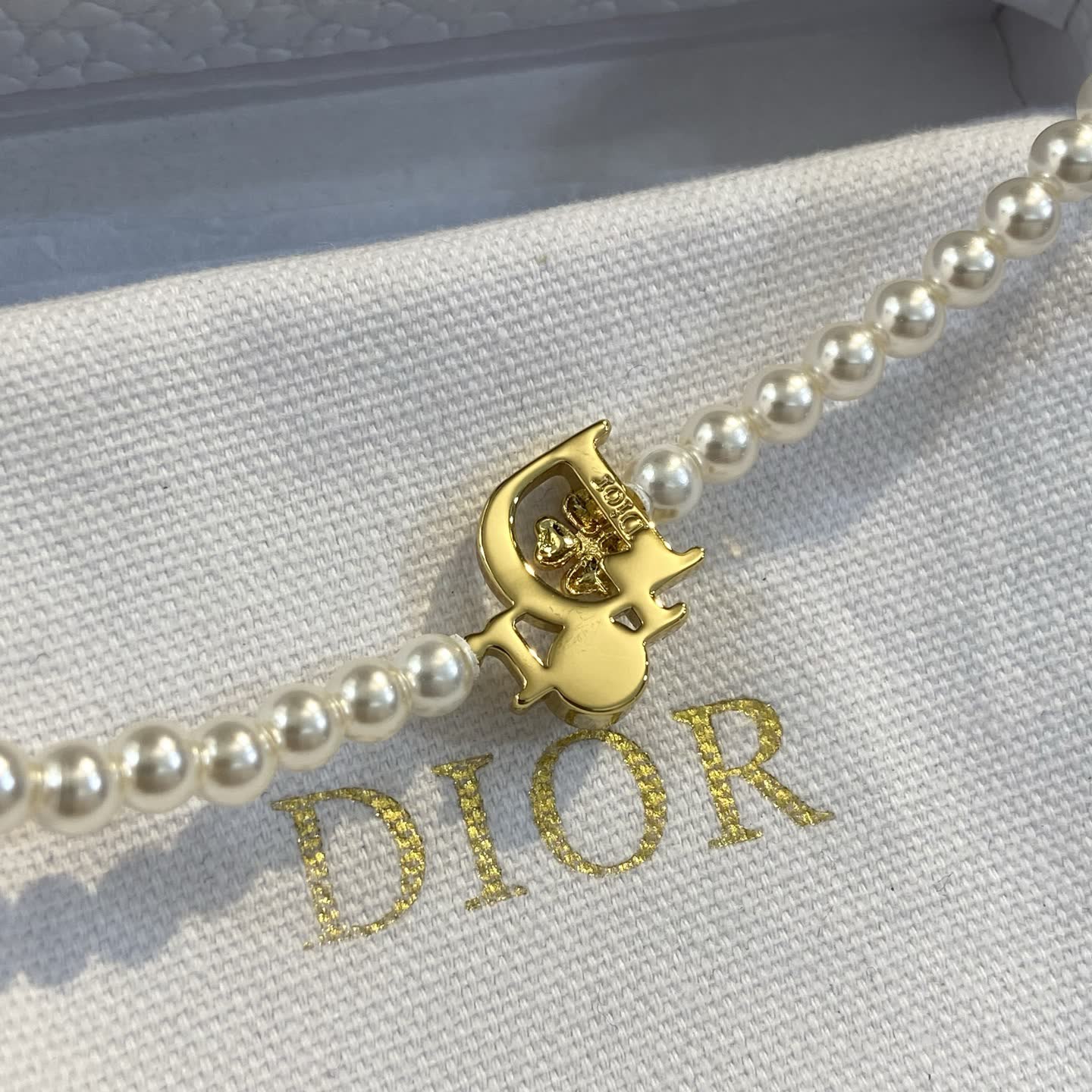 Dior Pearl Necklace with Gold 'D' Charm