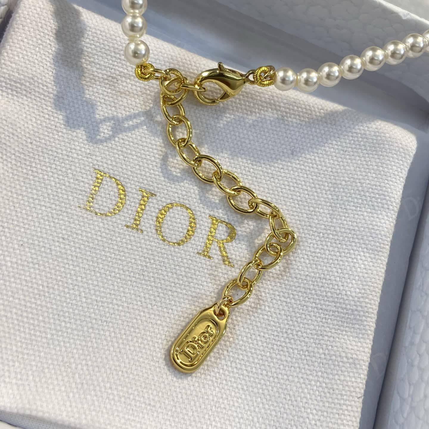 Dior Pearl Necklace with Gold 'D' Charm