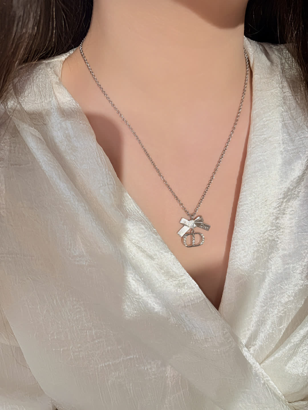 Dior Silver Charm Necklace