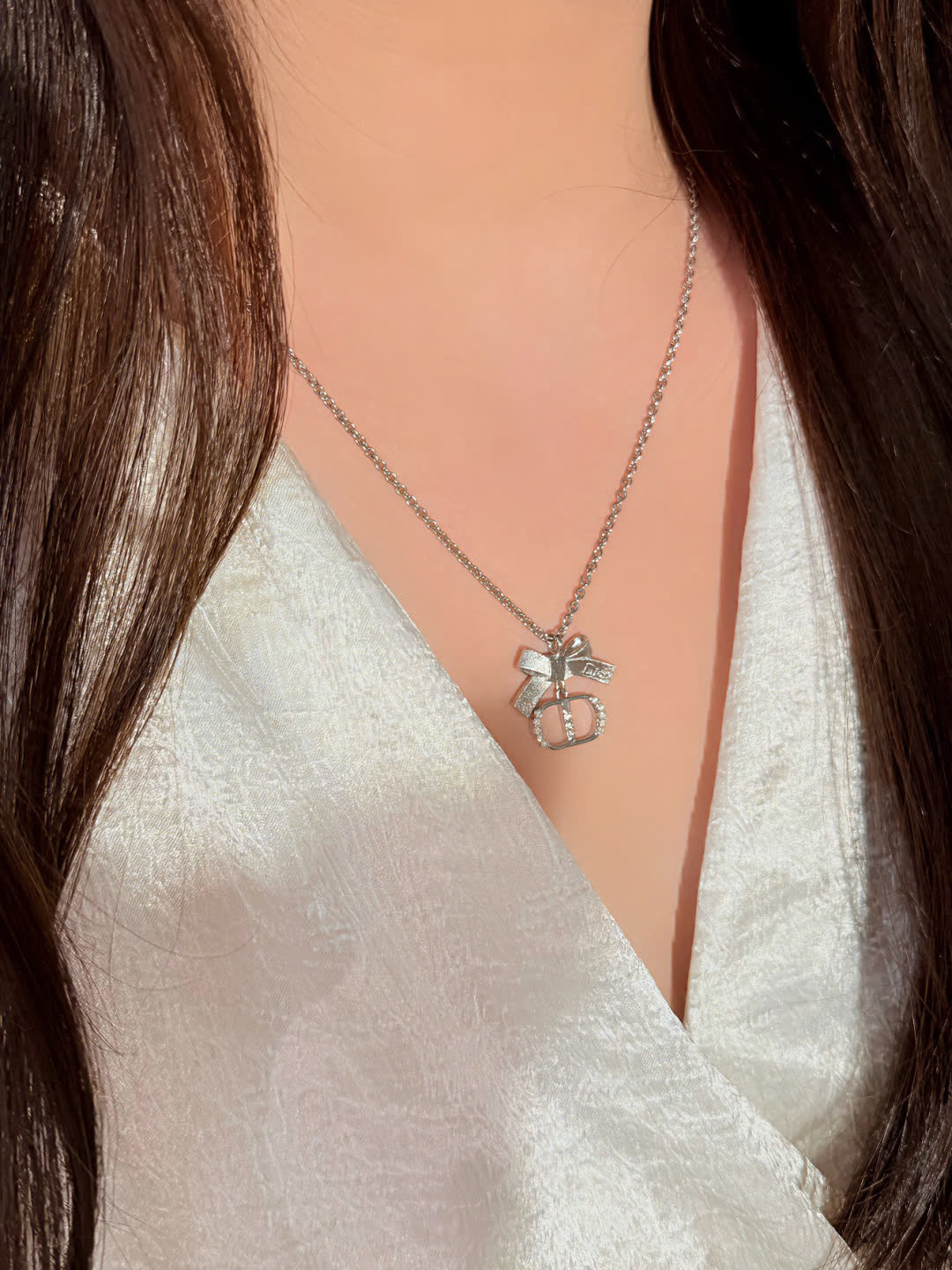 Dior Silver Charm Necklace