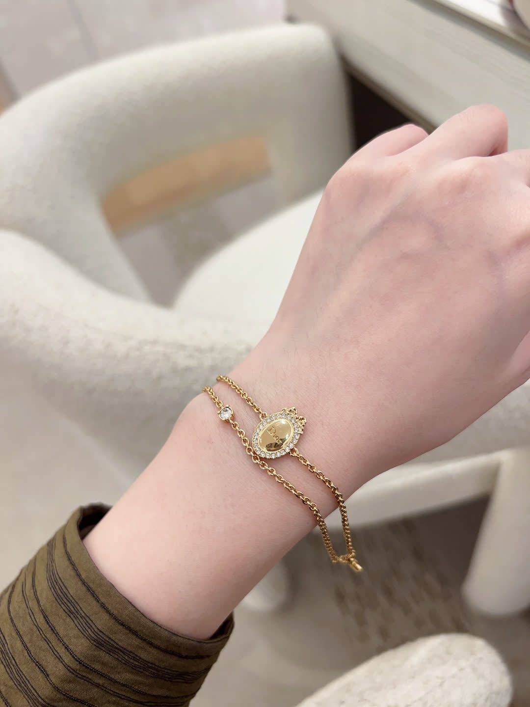 Dior Gold-Plated Heart Bracelet