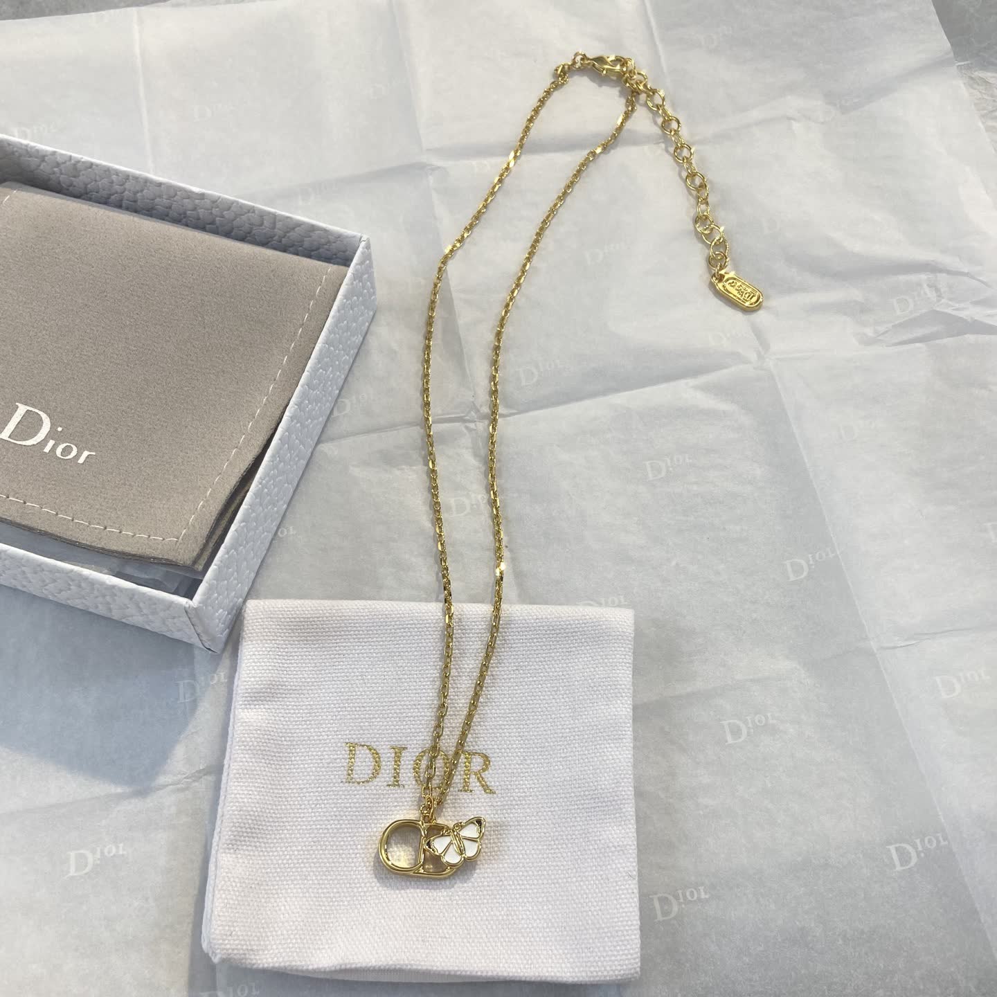 Dior Gold Butterfly Necklace