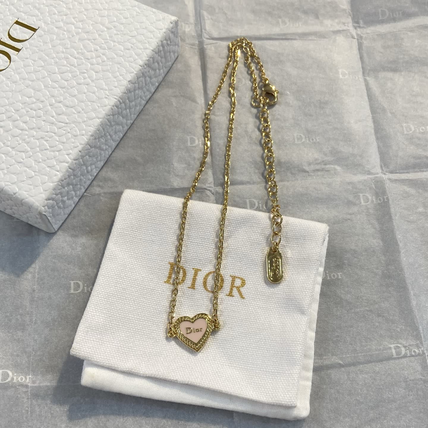 Dior Gold Heart Shaped Necklace
