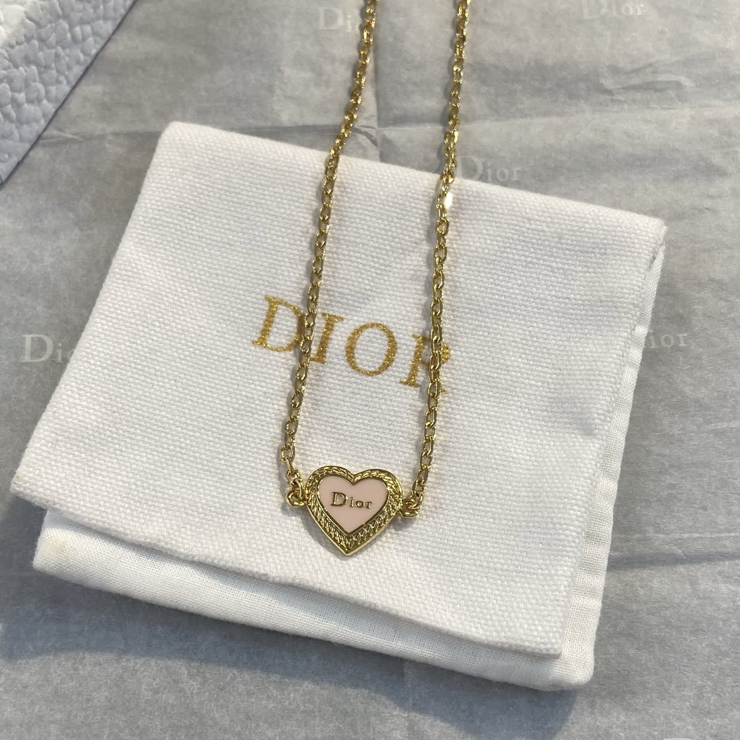 Dior Gold Heart Shaped Necklace
