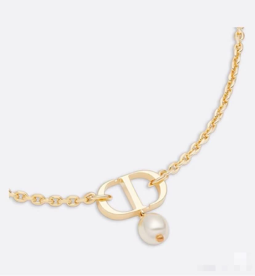 Dior Gold-tone Chain Necklace with Pearl Dior Gold-tone Chain Necklace with Pearl